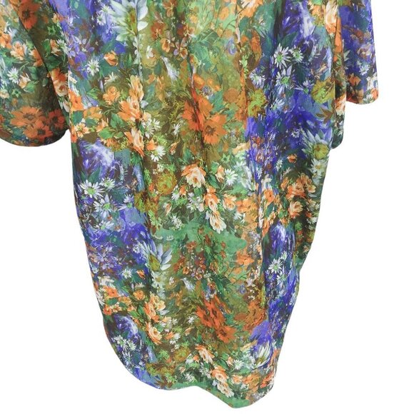 Vintage Handmade Floral Polyester Button Front Collared Shirt Size 2XL? 70s - Picture 4 of 10